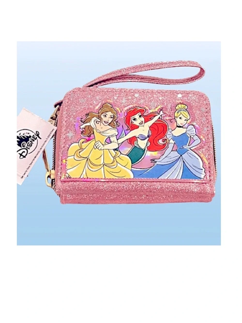 🆕- Disney Parks Princess Zip Around Wallet-Wristlet Cinderella/Ariel/Belle